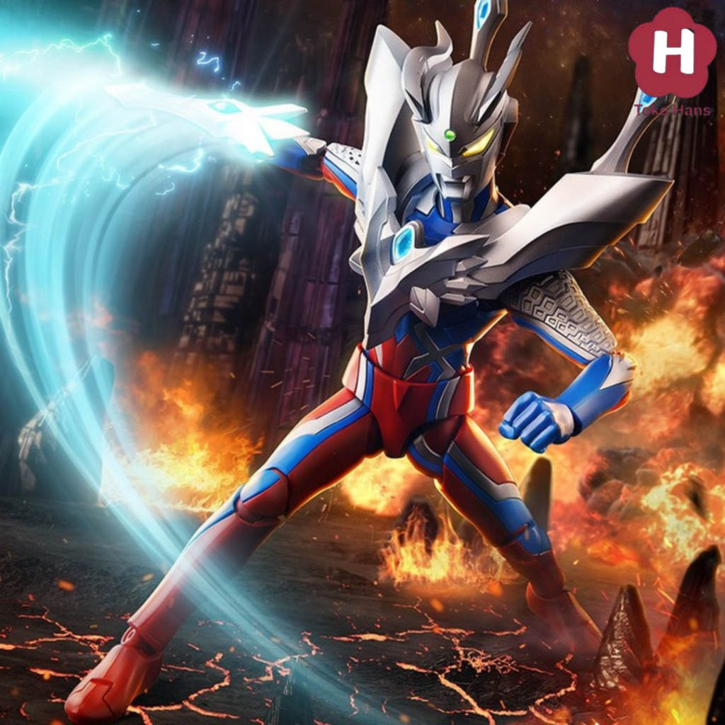 HTH Blokees ULTRAMAN Zero Ultimate Aegis AE03 Super Zero Legend Action Edition Figure Mainan Figur
