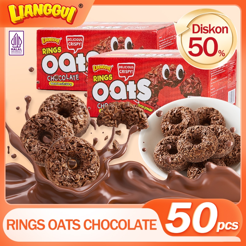 

【Beli 25 bags Gratis 25 bags】Lianggui Oat Chocolate Ring Mini Lebaran Best Seller Enak Cemilan Choco Snack Anak Biskuit Cookie HAMPERS LEBARAN IDUL FITRI JAJAN LEBARAN
