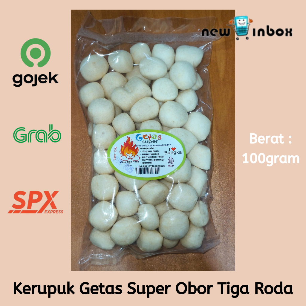 

Getas Getes Super Ikan Tenggiri Obor Tiga Roda Merah Kerupuk Asli Khas Bangka 100gr Kretek Pilus Krupuk Ikan Halal (Bulat)