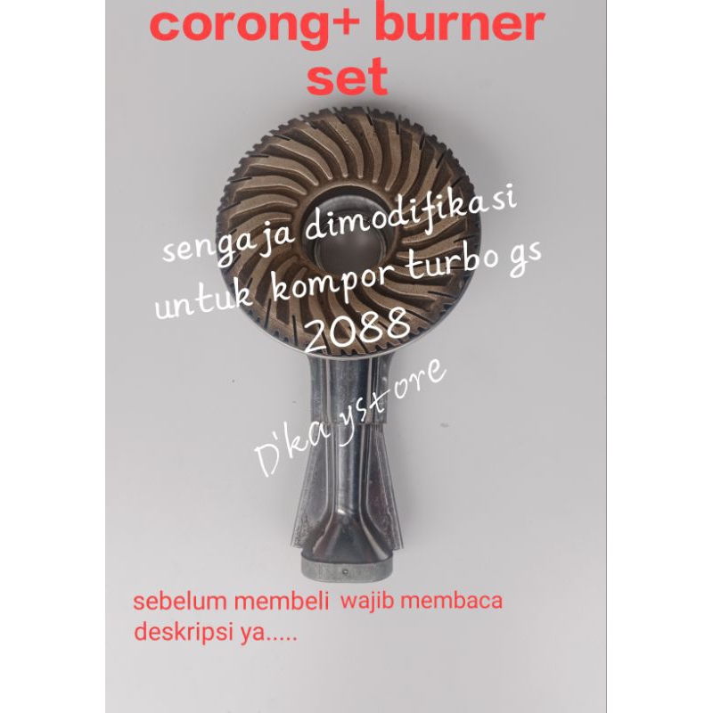 CORONG+BURNER SET MODIFIKASI U/ KOMPOR TURBO GS2088