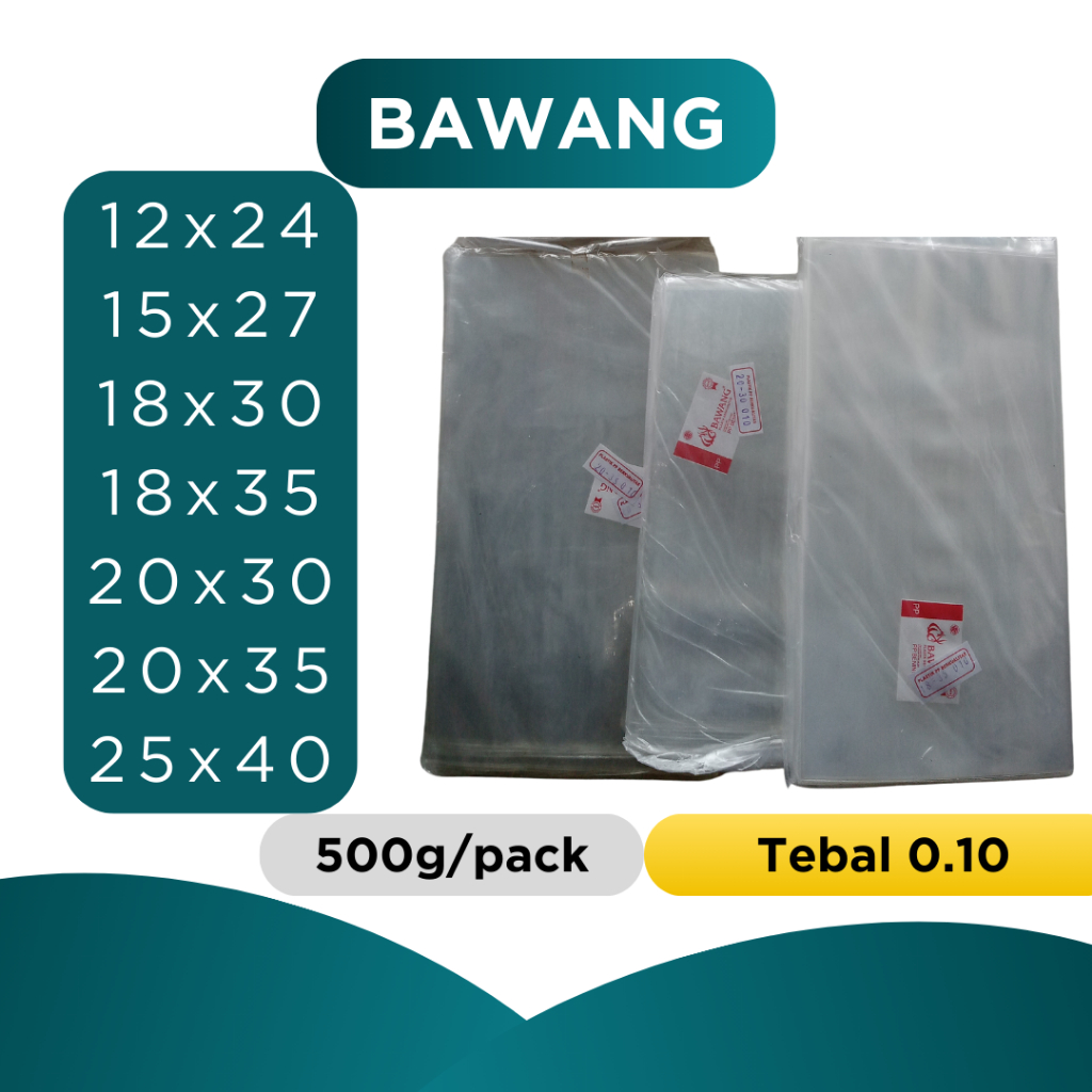 Plastik PP Mika Bening Bawang tebal 0.10