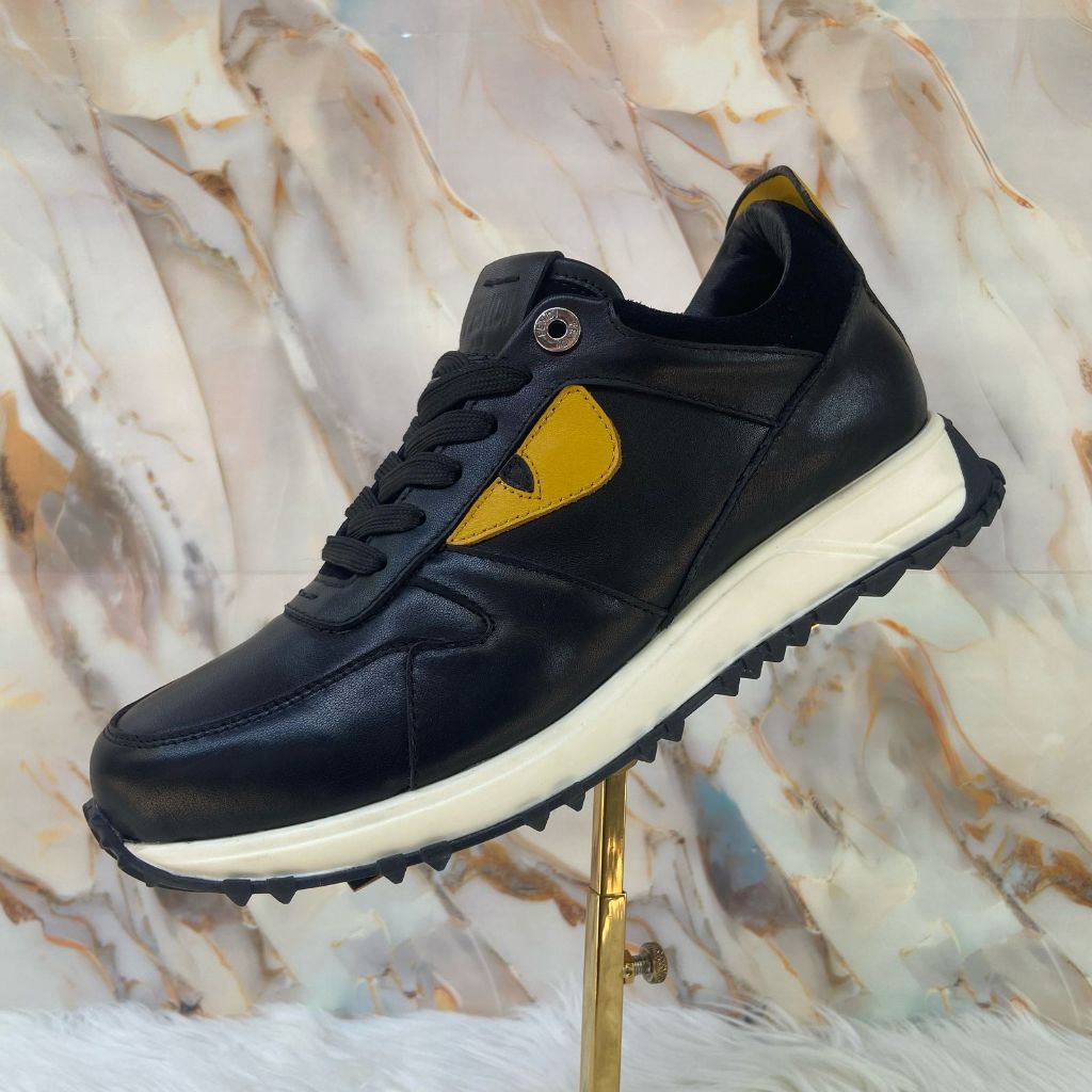 SFF12 SEPATU ITALY PRIA SPORT KULIT HITAM MATA KUNING