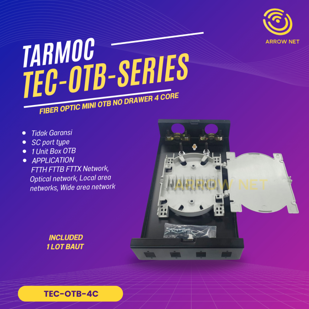 Tarmoc Fiber Optic mini OTB 4 Core SC | Roset FO Besi 4C Kosongan