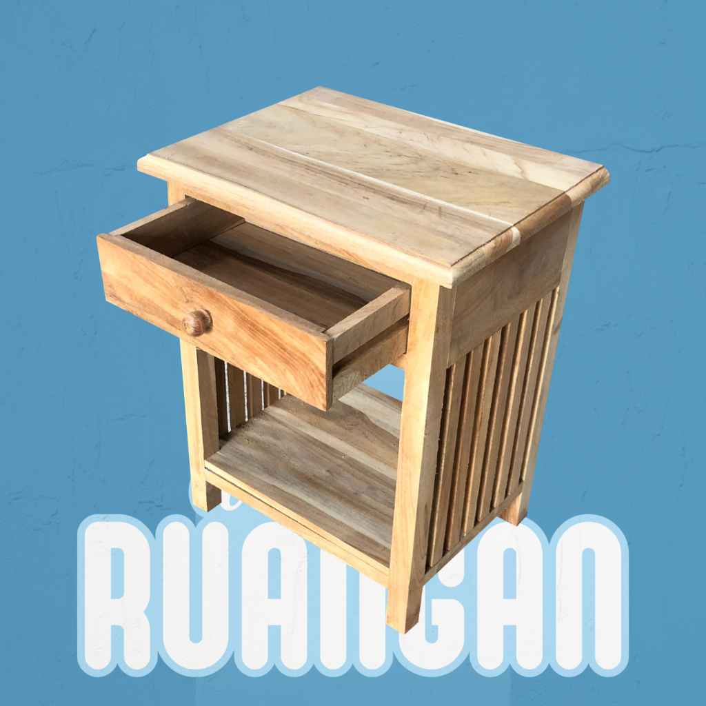 MEJA DISPENSER LACI 1 KAYU JATI MEJA SUDUT