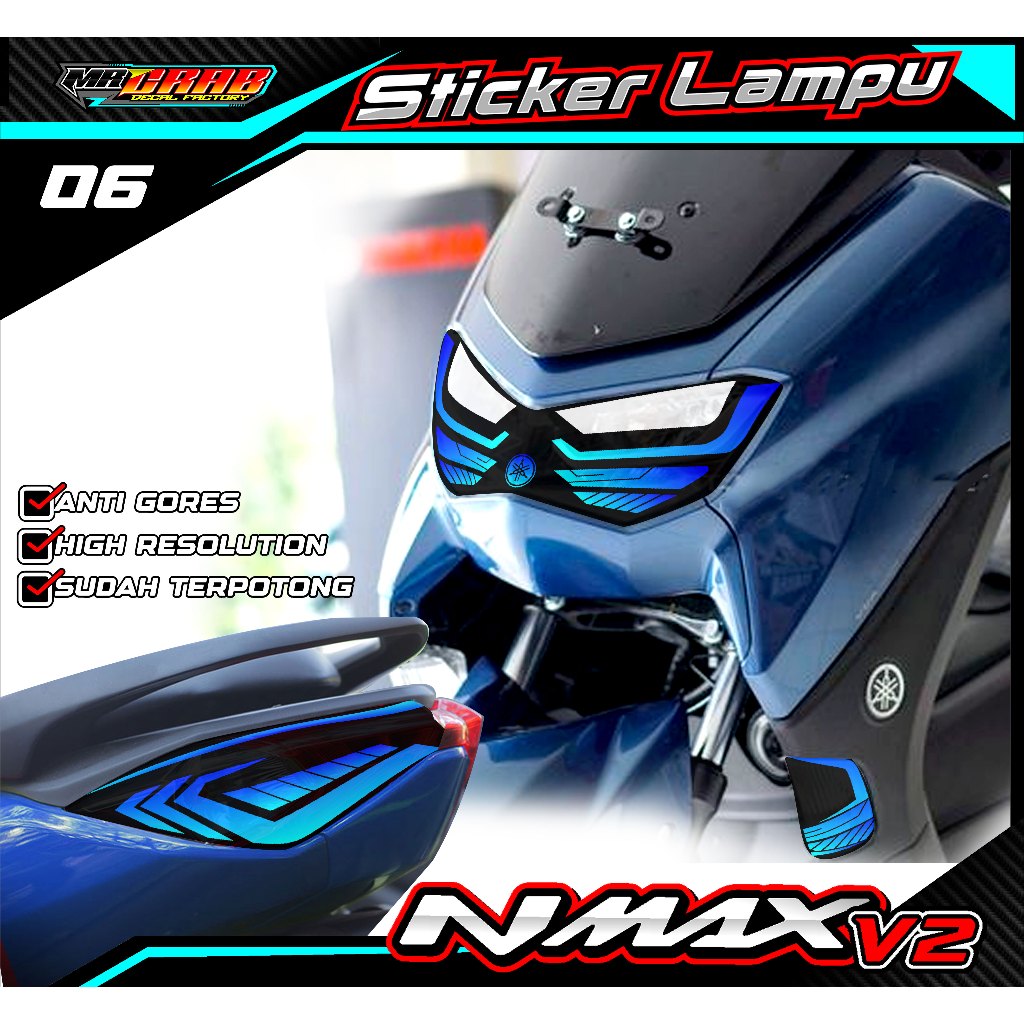 06 STICKER LAMPU DEPAN NMAX 2022 - STICKER LAMPU ALIS NMAX 2022 MOTIF LIST SIMPLE