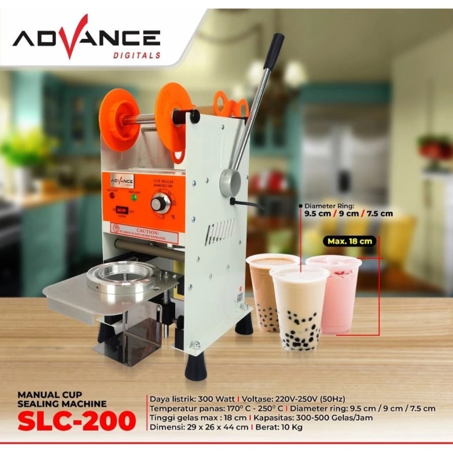 Cup Sealer Advance SLC200 / Advance SLC 200 Cup Sealer Manual Sealing Machine Advance Hingga 22 OZ