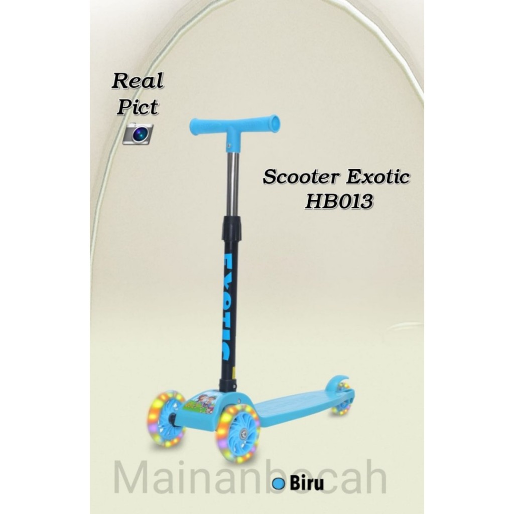 TERBARU Mainan anak scooter Exotic ET-HB013 Mainan skuter Anak Manual ban lampu