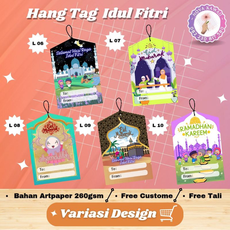 

HANG TAG IDUL FITRI / HARI RAYA / LEBARAN /KARTU UCAPAN / THANK YOU CARD / CARD (FREE TALI)