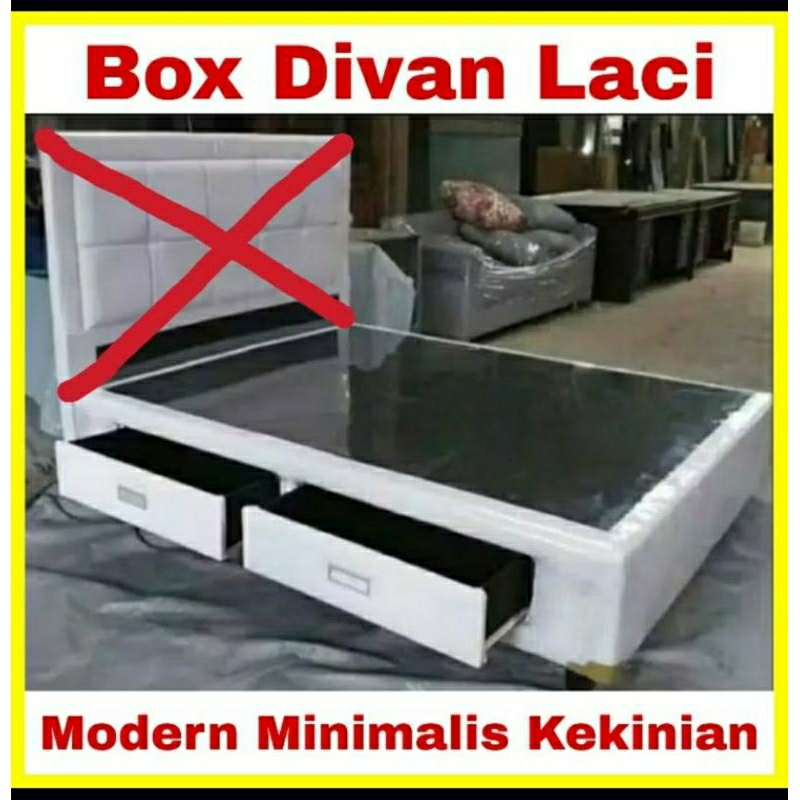 Box Dipan Divan Ranjang Laci Tanpa Sandaran Kasur Tempat Tidur dan SpringBed Modern Minimalis Mewah