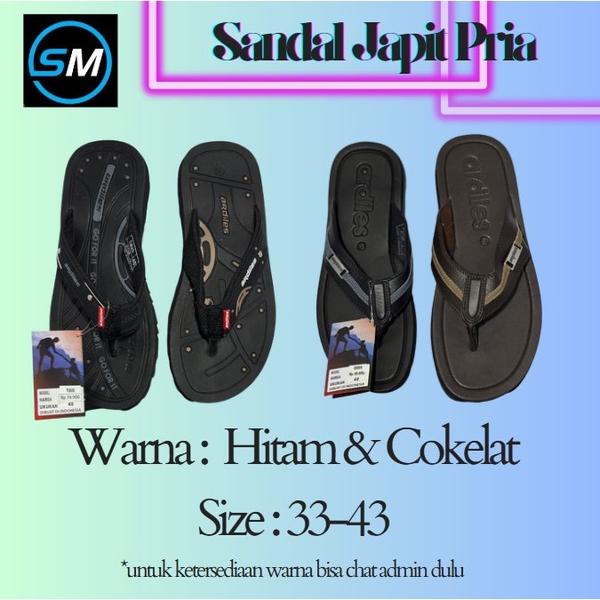 Sandal japit Ardiles karet anti slip / Sandal casual pria
