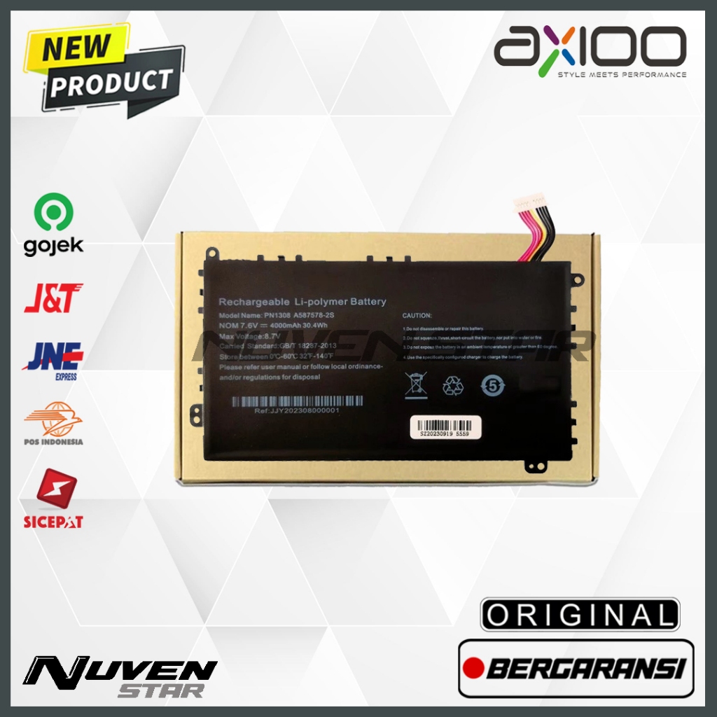 Original Baterai Laptop AXIOO Mybook 14F NBAX21L NBAX21LAMR8 PN1308 PN1308P A587578-2S
