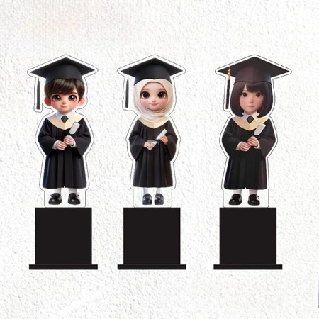 Piala Wisuda Toga Hitam Akrilik Custom