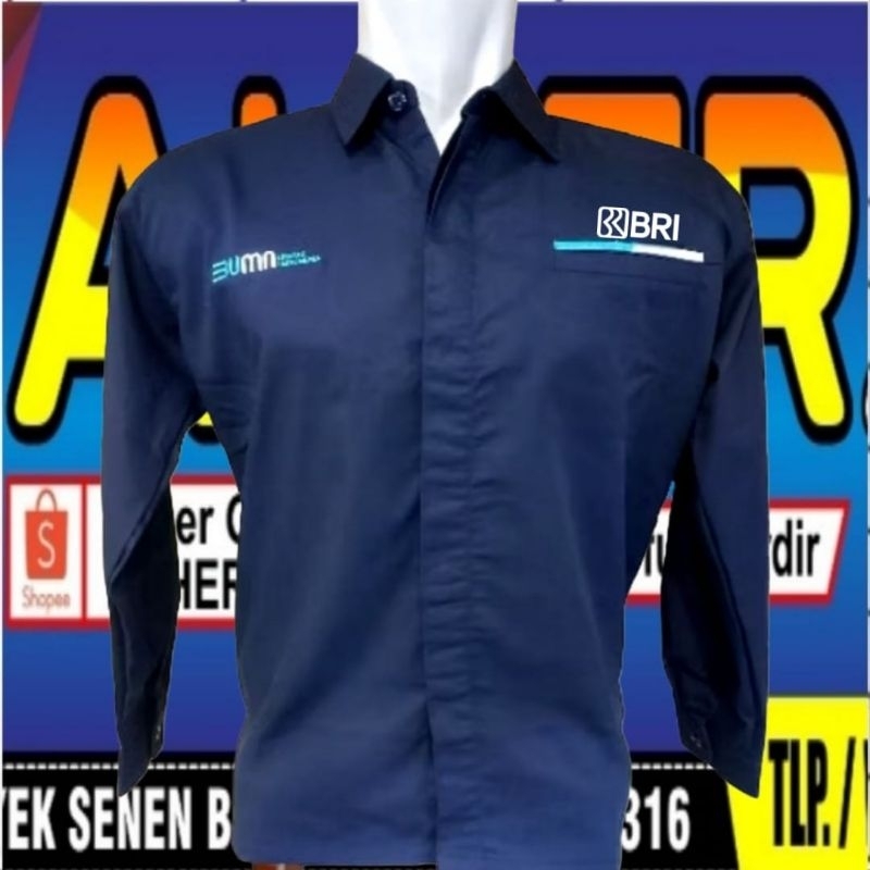 terbaru kantong 1BUMN bank BRI kemeja Bank BRI seragam bank BRI baju Bank BRI kemeja BUMN terbaru ba