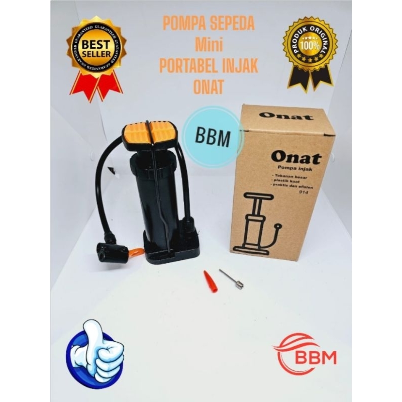 Pompa Sepeda Mini Injak ONAT Pompa Portabel Mini Injak Ban Motor ,Bola Dll