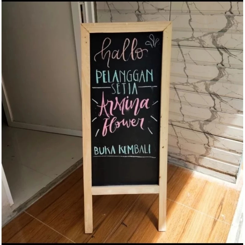 

Papan tulis Blackboard with single stand 80X40 cm Papan Menu Cafe Dekorasi Wedding