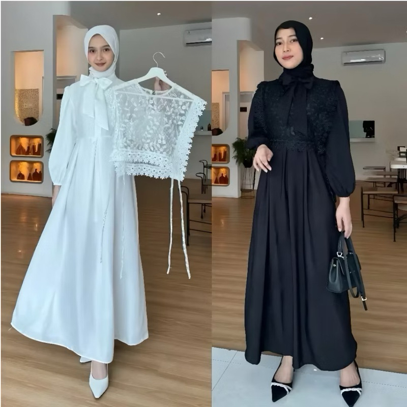 Dress gamis wanita busui model rompi / dress musliman wanita remaja