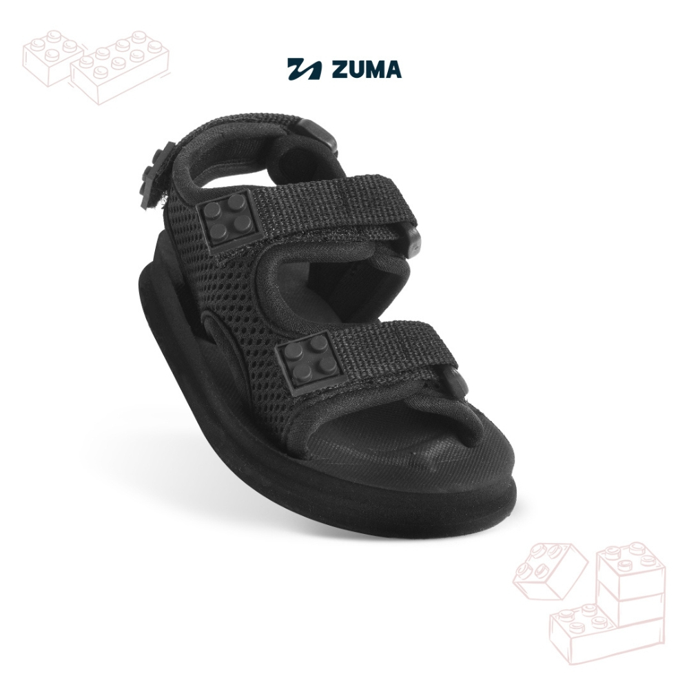 Zuma Sandals Bricks - Baby All Black | Sandal Bayi | Sandal Anak | Sandal Zuma