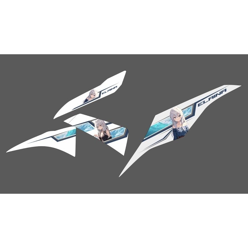Striping Sticker Transparan Yamaha Mio M3 Copy Desaign Anime Elaina