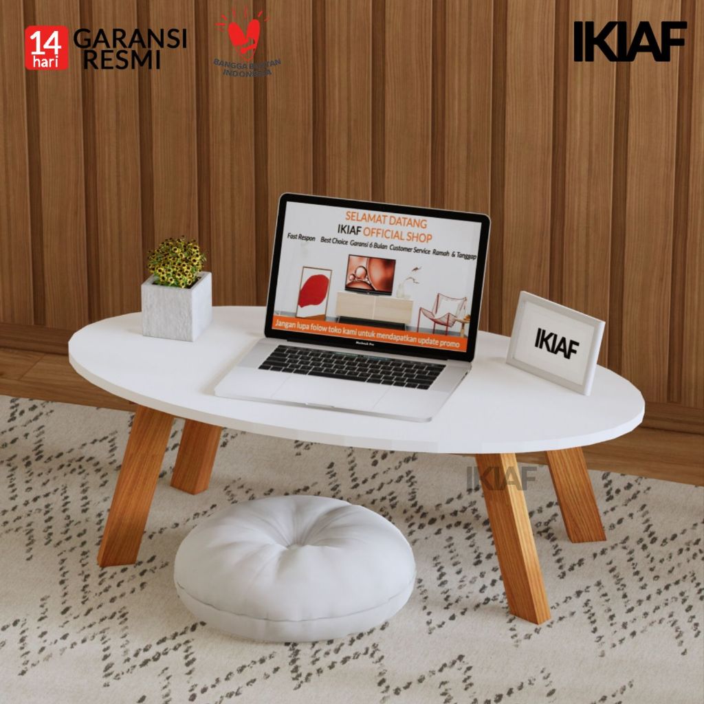 IKIAF Arredo Meja Lesehan Oval Ruang Tamu Minimalis Modern