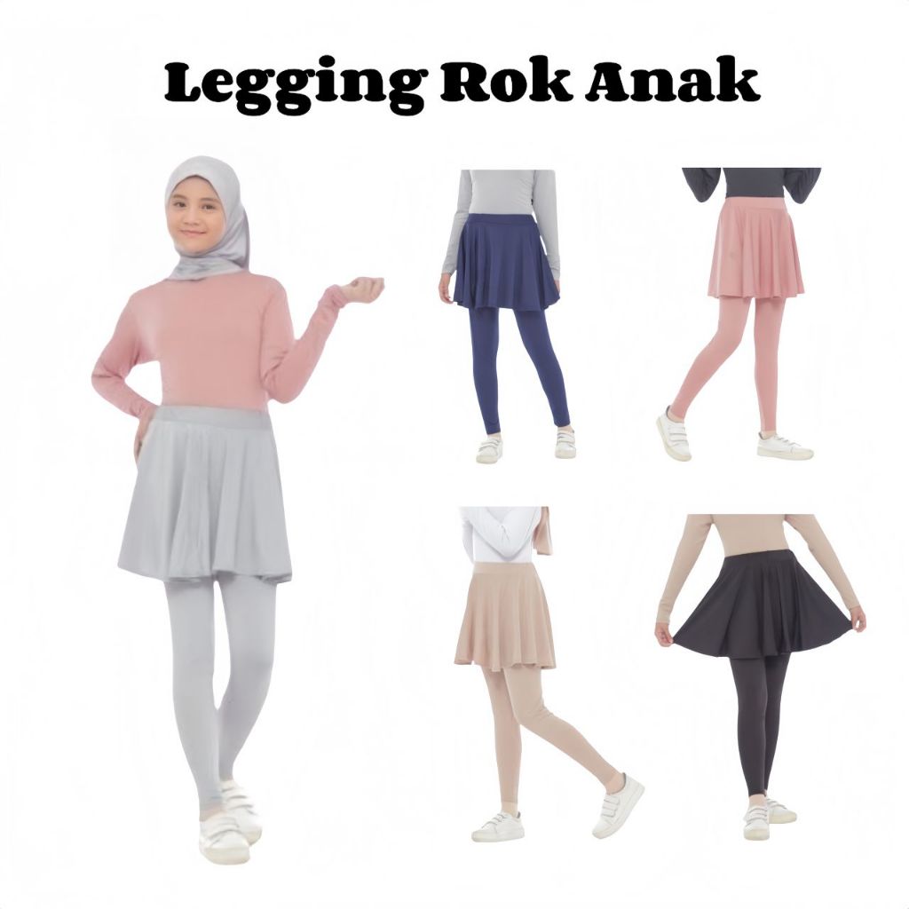 Leging Rok Anak Perempuan 5-14 Tahun dan Remaja Legging Skirt