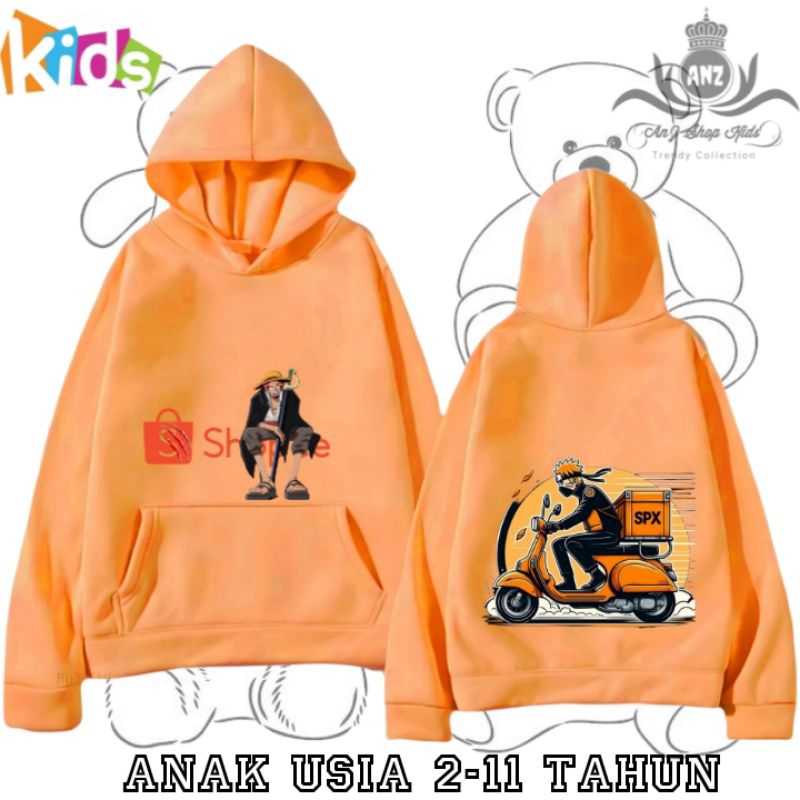JAKET HOODIE SHOPI ANAK PEREMPUAN ANAK LAKI-LAKI UNISEX UMUR 2-11TAHUN