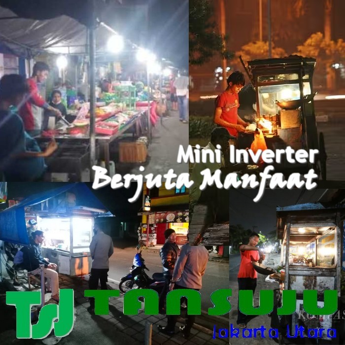 Mini Inverter 40W 12V DC ke 220V AC Solusi Lampu Pedagang Keliling Asongan Lampu Gerobak