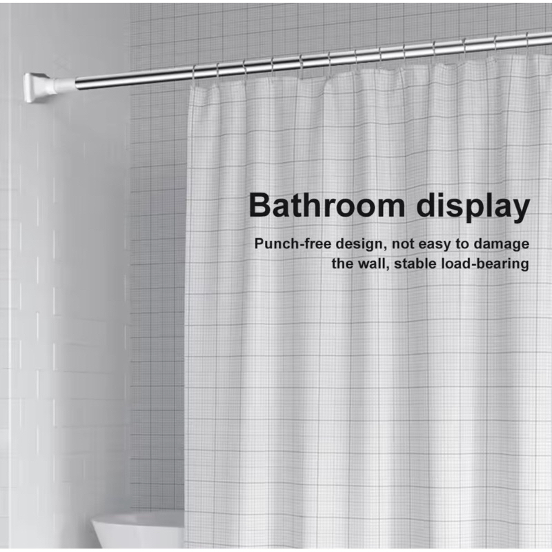 3meter TIANG FLEKSIBEL Tiang gorden stainless Tiang kamar mandi Tiang gantungan mulifungsi bisa