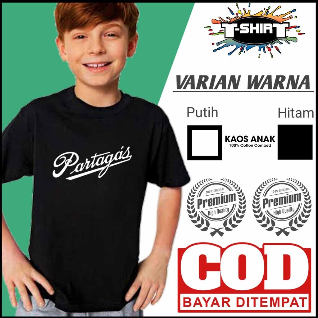 Kaos Partagas Tshirt Anak Umur 2 s/d 12 Tahun