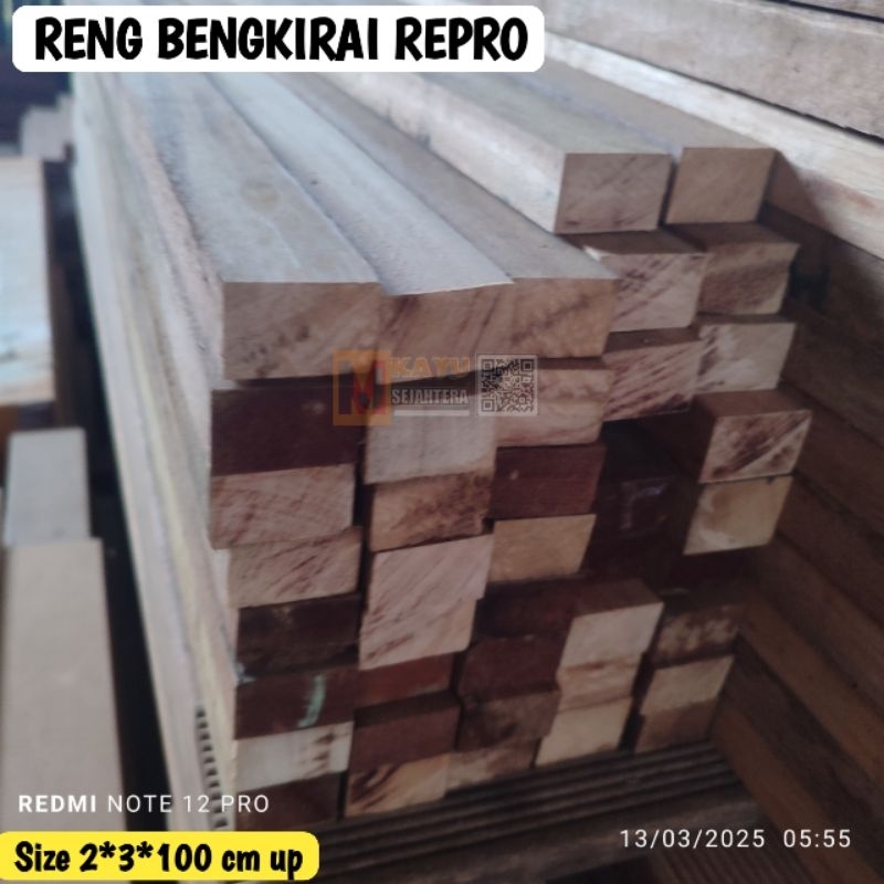 RENG KAYU OUTDOOR - RENG KAYU BENGKIRAI OVEN HALUS - KAYU KISI KISI DINDING