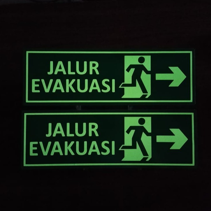 Signage Jalur Evakuasi Glow in the Dark