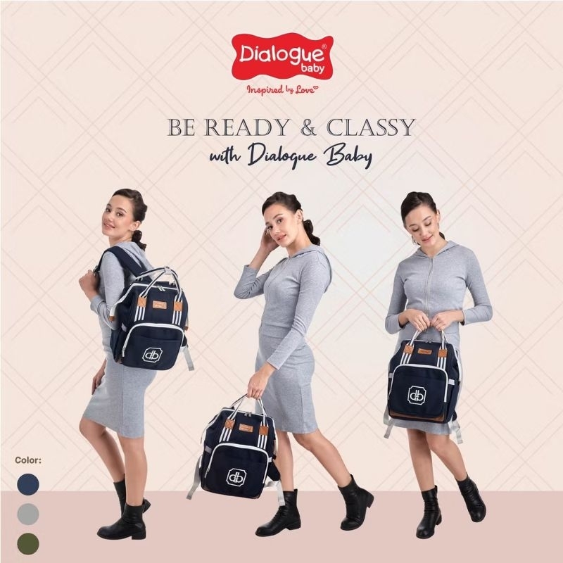 [NEW EX KADO] DIALOGUE Tas Ransel + Cooler Bag Classy Series DGT 7412 Warna Olive Backpack / Diaper 