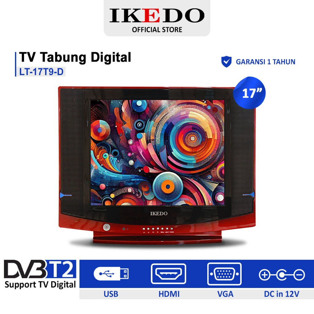 [FREE PACKING KAYU] IKEDO TV Tabung 17 inch MODERN T9 Series FULL HD DISPLAY MURAH TERBARU