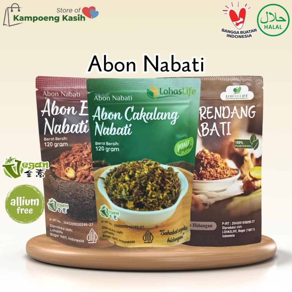 

Abon Nabati Vegan / Abon Vegetarian Rasa Rendang Ebi Pedas Cakalang