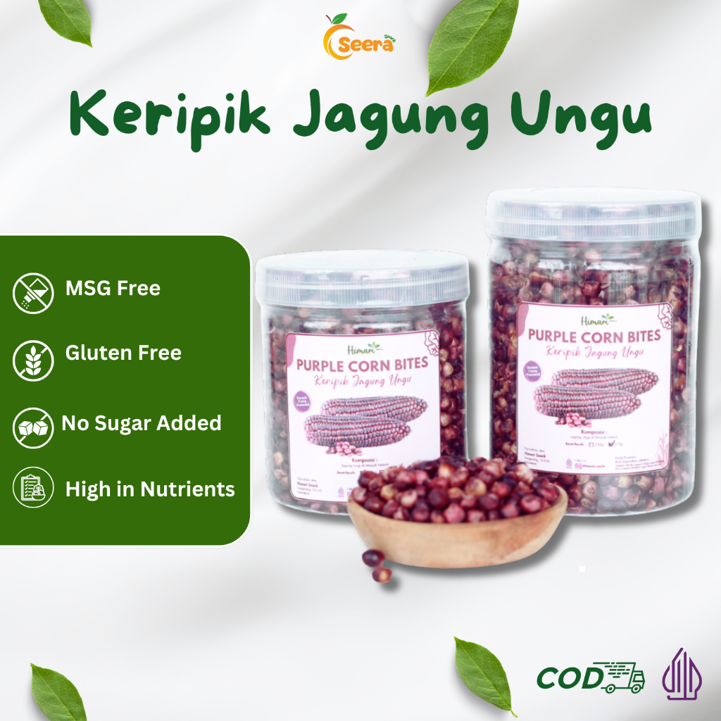 

Keripik Jagung Ungu Krispy Cemilan Sehat Halal Produk Lokal No MSG by Seera Snack