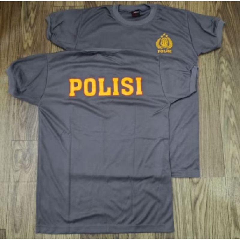 kaos coklat polisi/kaos pendek polisi/kaos pendidikan polisi