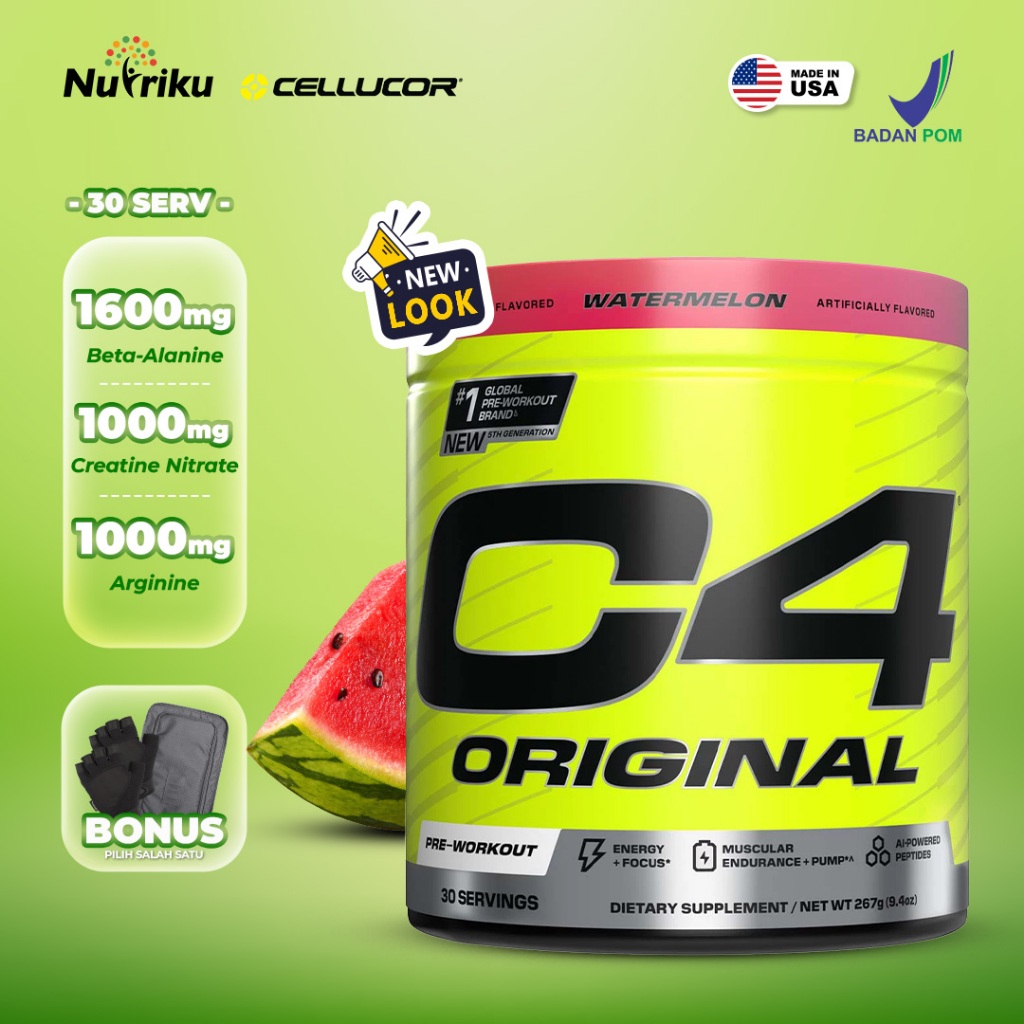 Cellucor C4 Original Pre Workout PWO 30 Serving BPOM Suplemen Gym Otot
