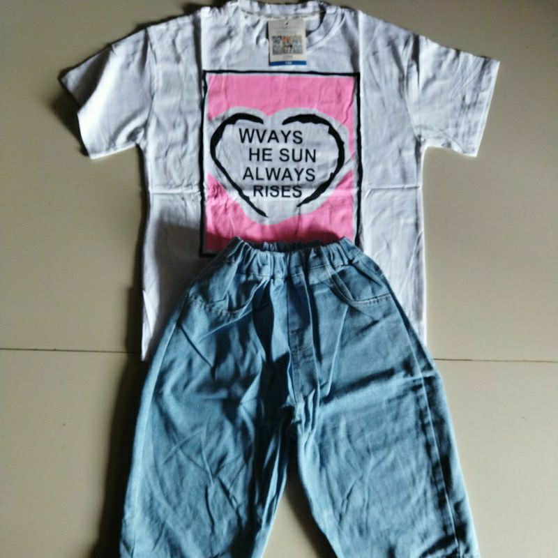 Setelan kaos denim Anak|| Setelan Kaos jeans