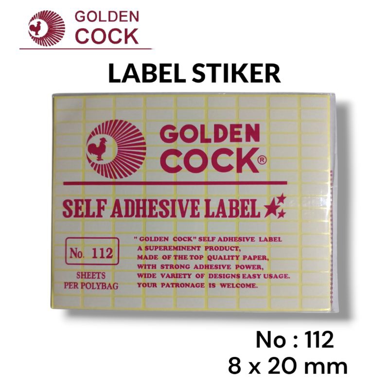 

LABEL STIKER HARGA MERK GOLDEN COCK NO 112 (PCS)