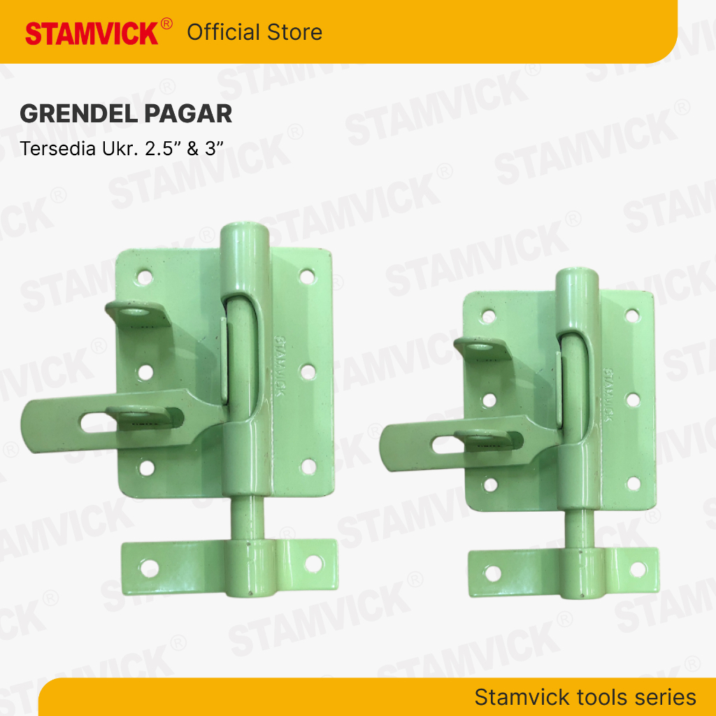 Grendel Slot Overval Pintu Gudang Kunci Gembok Pintu Pagar Besi Las Stamvick PLAT TEBAL Ukuran 2.5" 