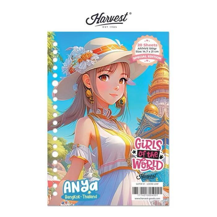 

Gramedia Tunjungan : Loose Leaf / Kertas Binder Harvest A5 Girls of The World - Bangkok