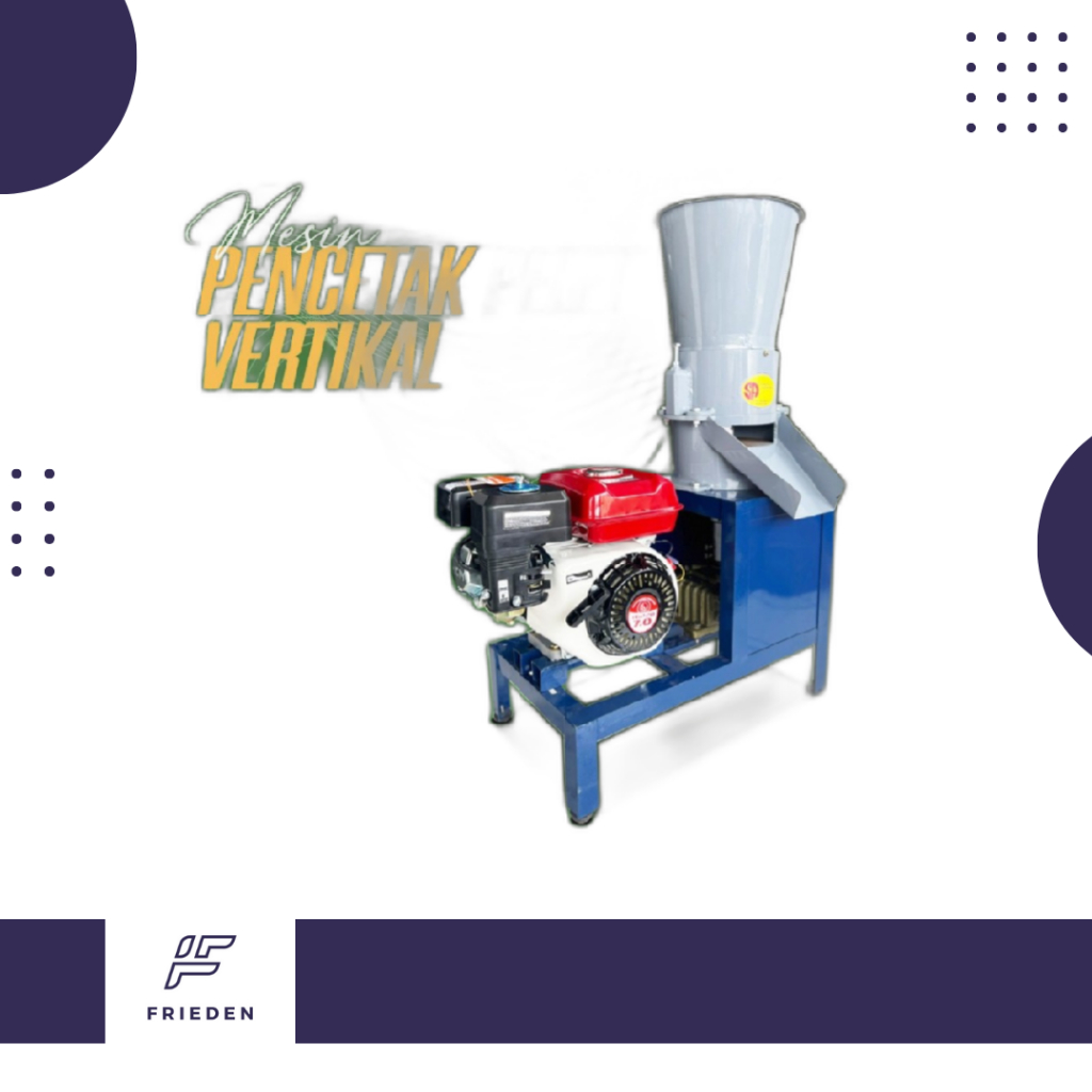 Mesin Produksi Pelet Alat Cetak Pakan Ikan Pelet Vertikal - Fullset Dinamo