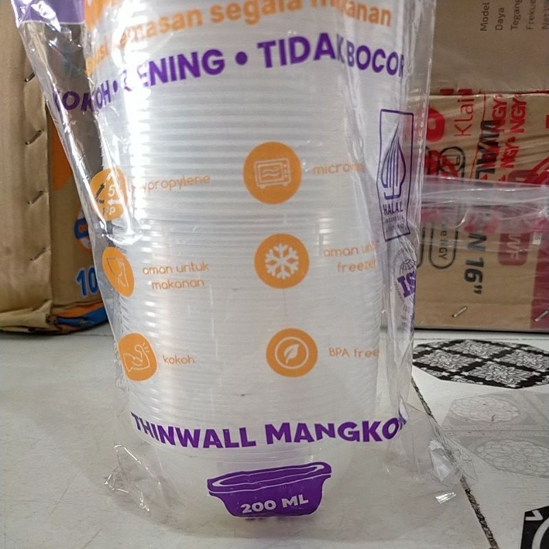 

Ukf5Pc6F4H (Kuliner.Kita) Thinwall Bulat 200Ml + Tutup Cup Puding Pudding / Bowl Mangkok Plastik 200