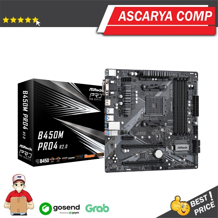 ASRock B450M Pro4 R2.0 (AM4, AMD Promontory B450, DDR4, USB3.2, SATA3) DiM