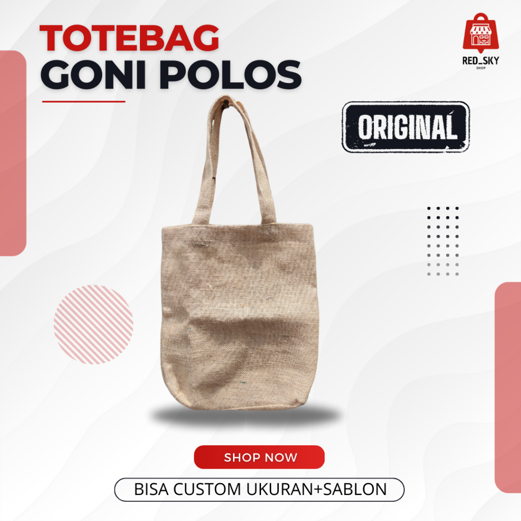 Totebag goni kain import- Tas kain -Tas fashion - Tas belanja RESLETING