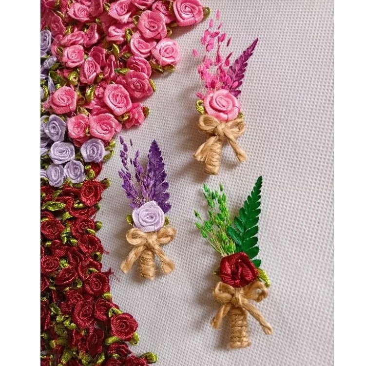 Rose Corsage Wedding / Pin Bross Mawar Aesthetic Bunga Kering