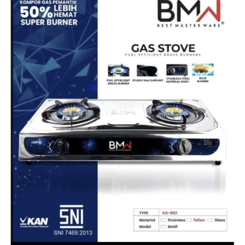 Kompor 2 Tungku Stainless Steel BMW / Kompor Gas 2 Tungku Stainless Steel BMW / Kompor Gas BMW / Kom