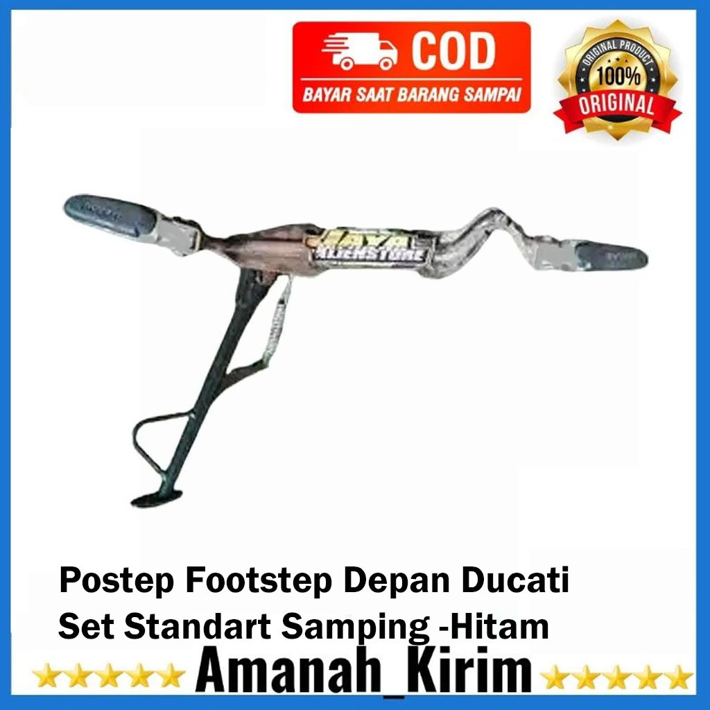 Postep Footstep Motor Mp Mono Original Set Pijakan Ducati Import Standart Ninja FI -Hitam PNP CB GL 