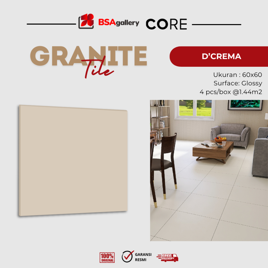 GRANIT LANTAI GRANITE DINDING D'CREMA  60x60 MURAH EKONOMIS