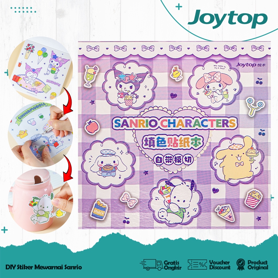 JOYTOP Coloring Stiker Book Buku Sticker Mewarnai Sanrio