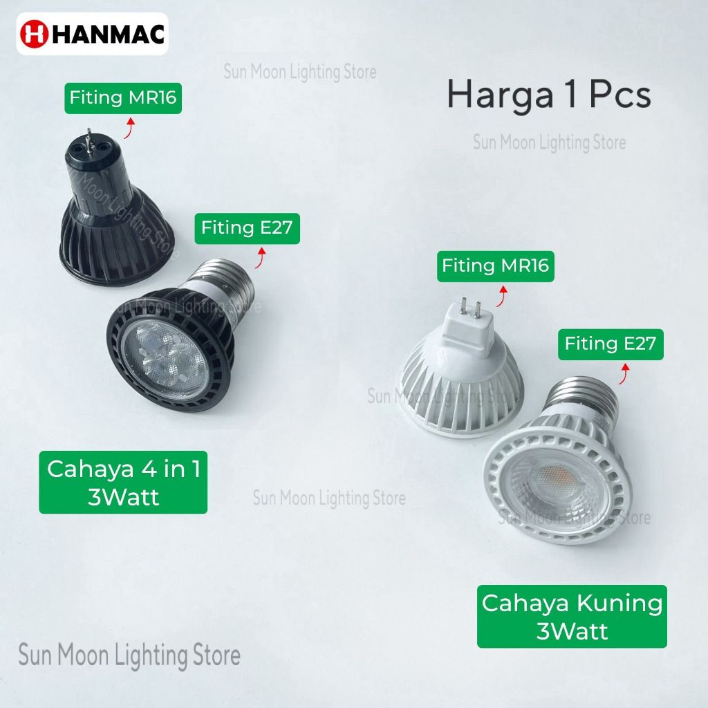 H3Q lampu halogen led 3w spotlight sorot warm white E27 MR16 G4 SPOT